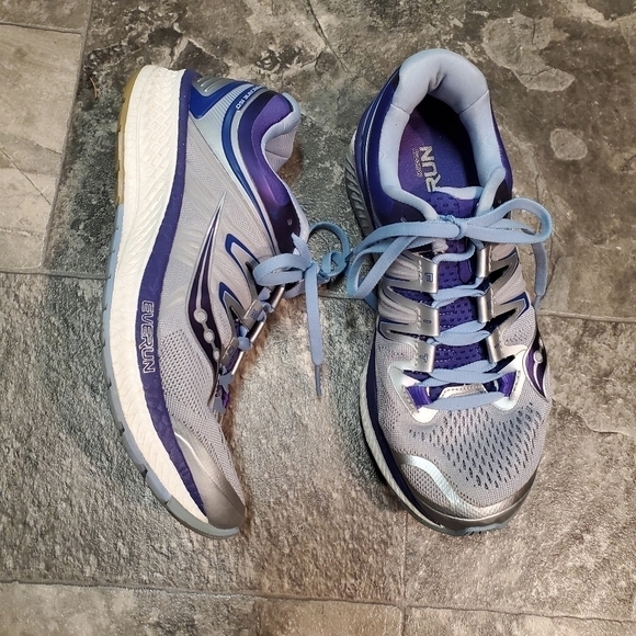 Saucony Hurricane ISO 4 Running Sneakers Blue Purple Silver Woman's 7.5 - Picture 1 of 8